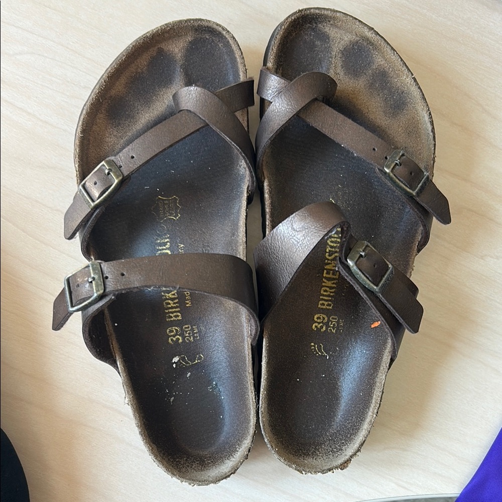 Birkenstock Dark Brown Cross-Strap Sandals